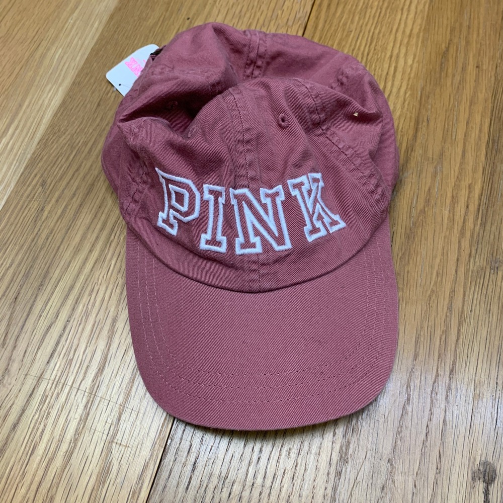 PINK Victoria's Secret Baseball Cap Embroidered Logo Adjustable Strap Cotton NWT
